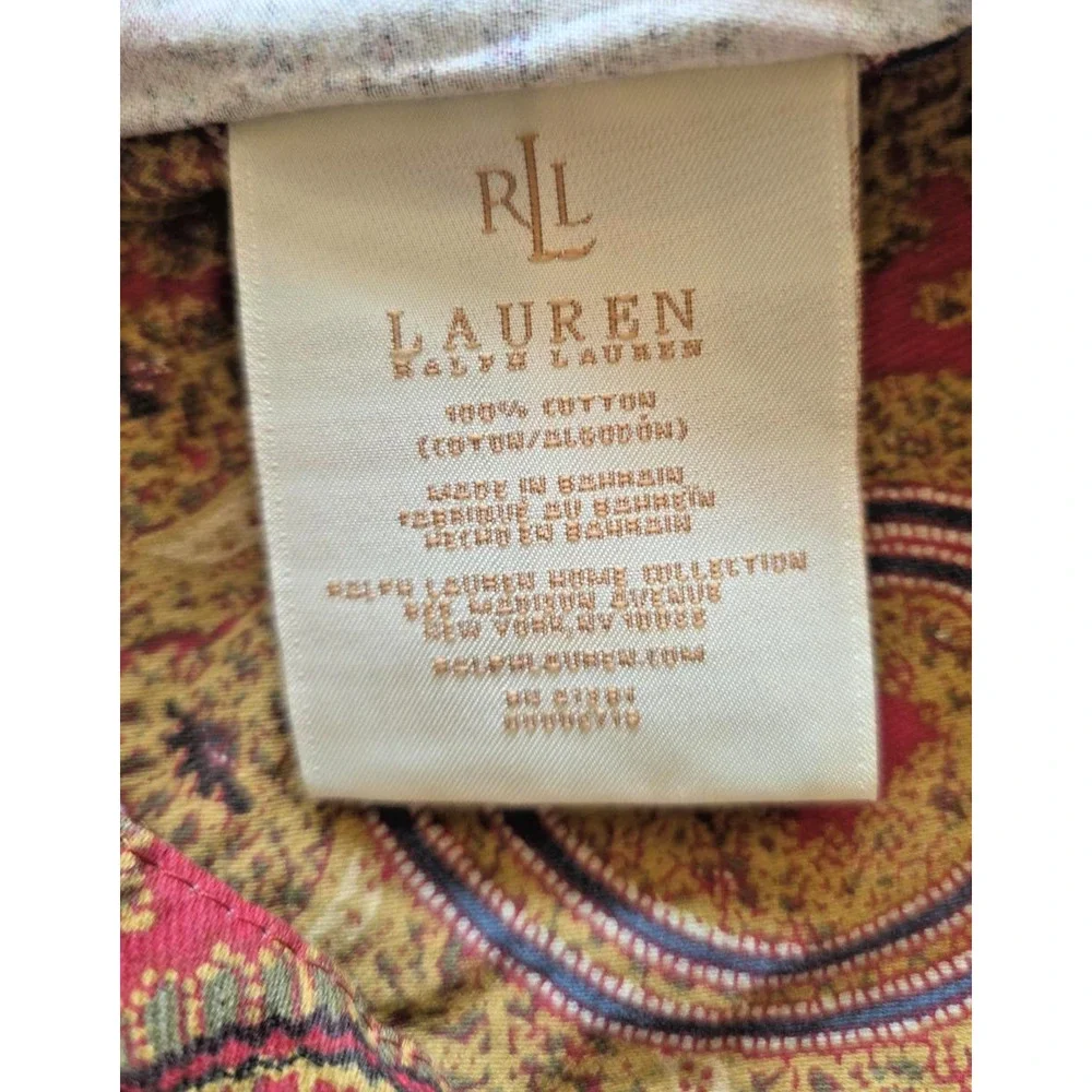 Ralph Lauren Edmonton Full Queen Comforter 2 Shams Paisley Cottagecore Red Gold